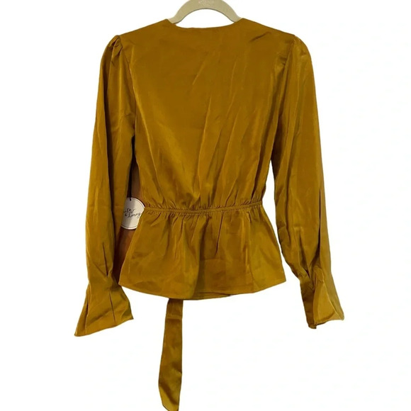 NWT MILK & HONEY GOLDEN YELLOW WRAP BLOUSE - Picture 2 of 4